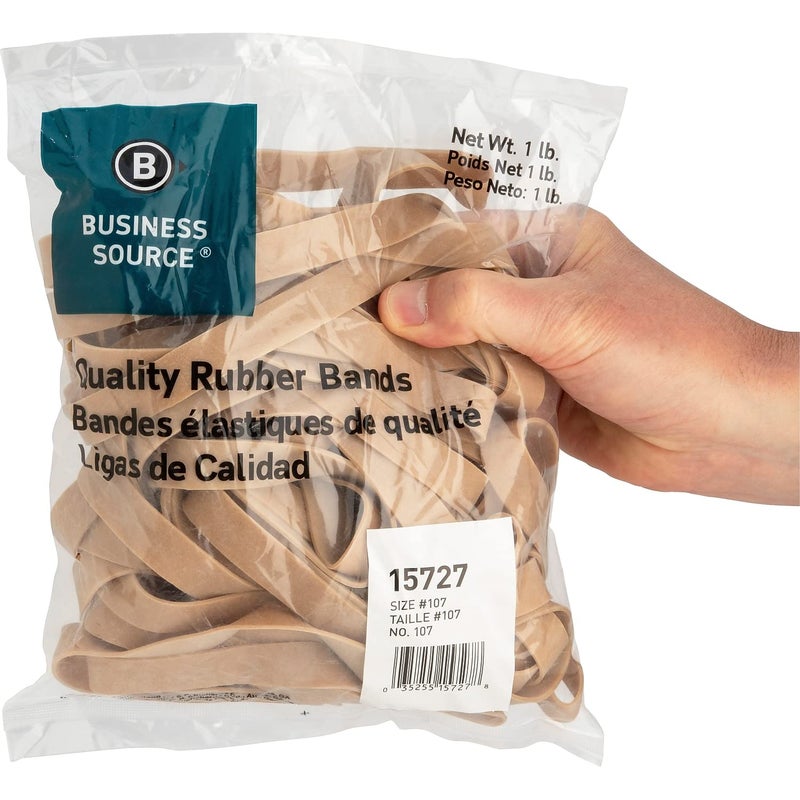 Business Source 15727 Rubber Bands,Size 107,1 lb./BG,7-Inch x5/8-Inch ,Natural Crepe - Image 4
